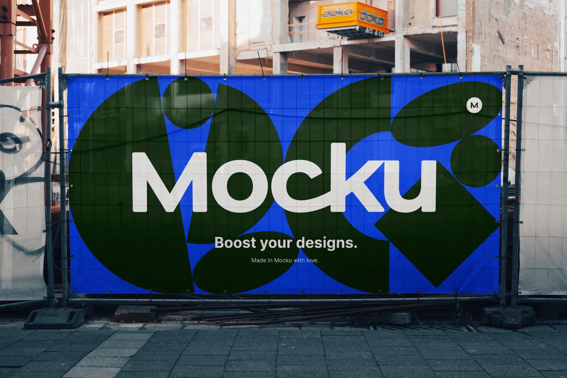 Construction Site Billboard Mockup